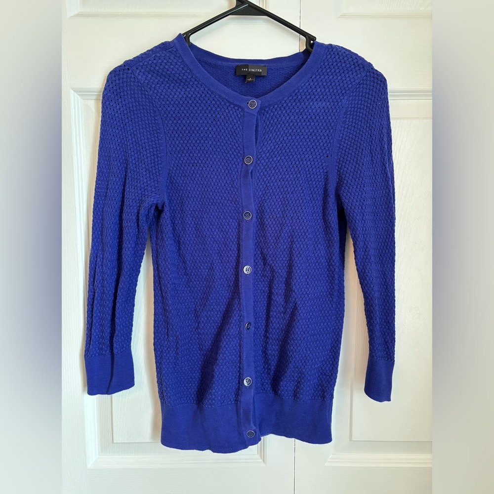 Royal Blue Purple Cardigan The Limited Small